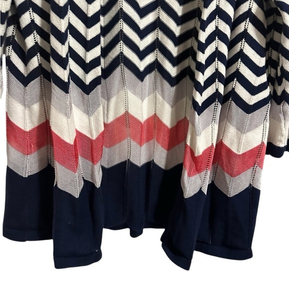 Chico's Open Front Chevron Cardigan Sweater Lightweight Casual Career Work SZ 12 - Picture 6 of 7